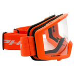 Matte Black Helmet, Orange Gloves, Goggles & Pee-Wee Chest Protector