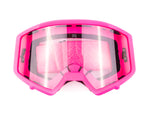 Matte Black Helmet, Pink Gloves, Goggles & Youth Chest Protector