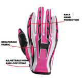 Matte Black Helmet, Pink Gloves, Goggles And Adult Chest Protector