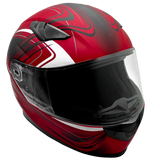 Matte Red Full Face Helmet w/ Retractable Sun Visor