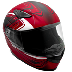 Adult Full Face Motorcycle Helmet w/Drop Down Sun Shield (Matte Red, X Small) Size 21 - 21 1/2"
