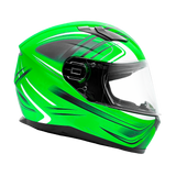 Adult Full Face Motorcycle Helmet w/Drop Down Sun Shield (Matte Green, X Small) Size 21 - 21 1/2"