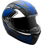 Adult 3x 4x Matte Blue Full Face Snowmobile Helmet w/ Double Pane Shield