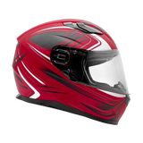 Matte Red Full Face Helmet w/ Retractable Sun Visor