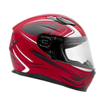 Adult Full Face Matte Red Snowmobile Helmet w/ Electric Heated Shield