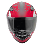 Matte Red Full Face Helmet w/ Retractable Sun Visor