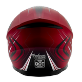 Matte Red Full Face Helmet w/ Retractable Sun Visor