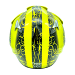 HI-Viz Yellow Adult ATV Helmet w/ Black Goggles