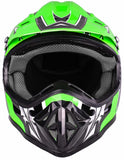 Green Youth Kids Off-road Helmet