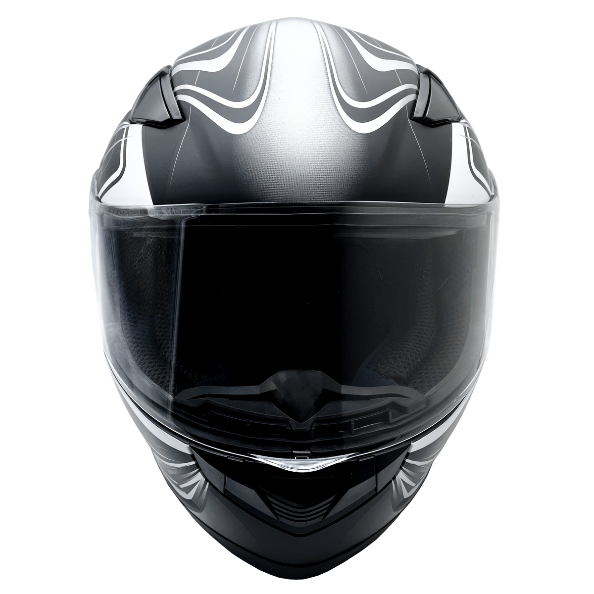 Grey XS Adult Full Face Helmet w/ Retractable Sun Visor Typhoon Helmets