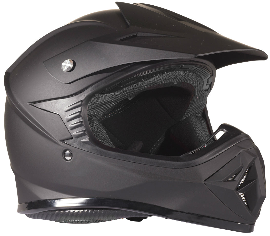 Matte Black Youth Off Road Helmet (MEDIUM) FACTORY SECOND Typhoon