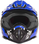 Youth Helmet Combo Blue with Black Goggles & Gloves