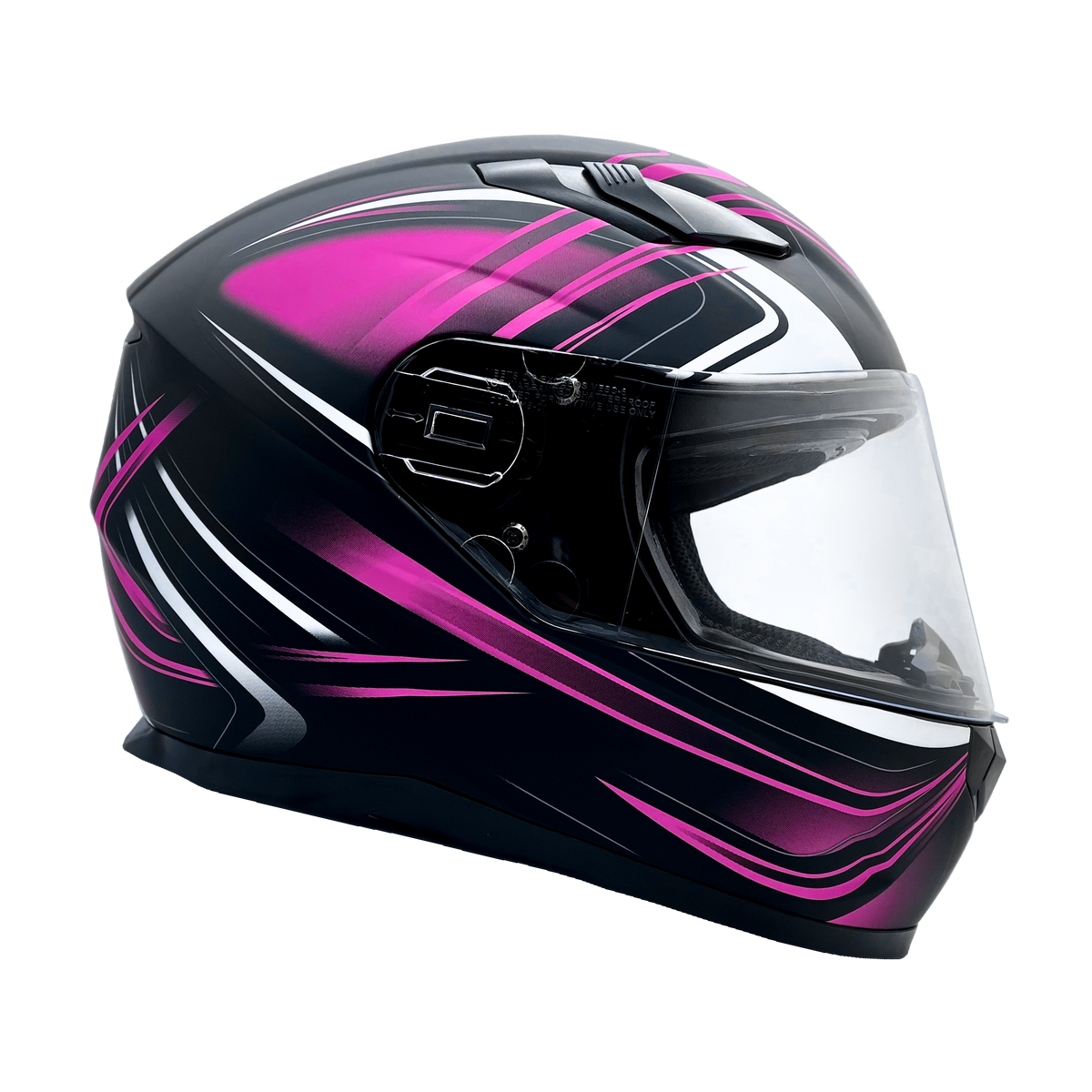 Pink XS Adult Full Face Helmet w/ Retractable Sun Visor