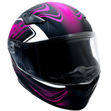 Adult Full Face Motorcycle Helmet w/Drop Down Sun Shield (Matte Pink, X Small) Size 21 - 21 1/2"