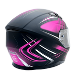 Adult Full Face Matte Pink Snowmobile Helmet w/ Electric Heated Shield