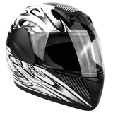 Motorcycle Combo - Youth Full Face Black Helmet with Black Gloves