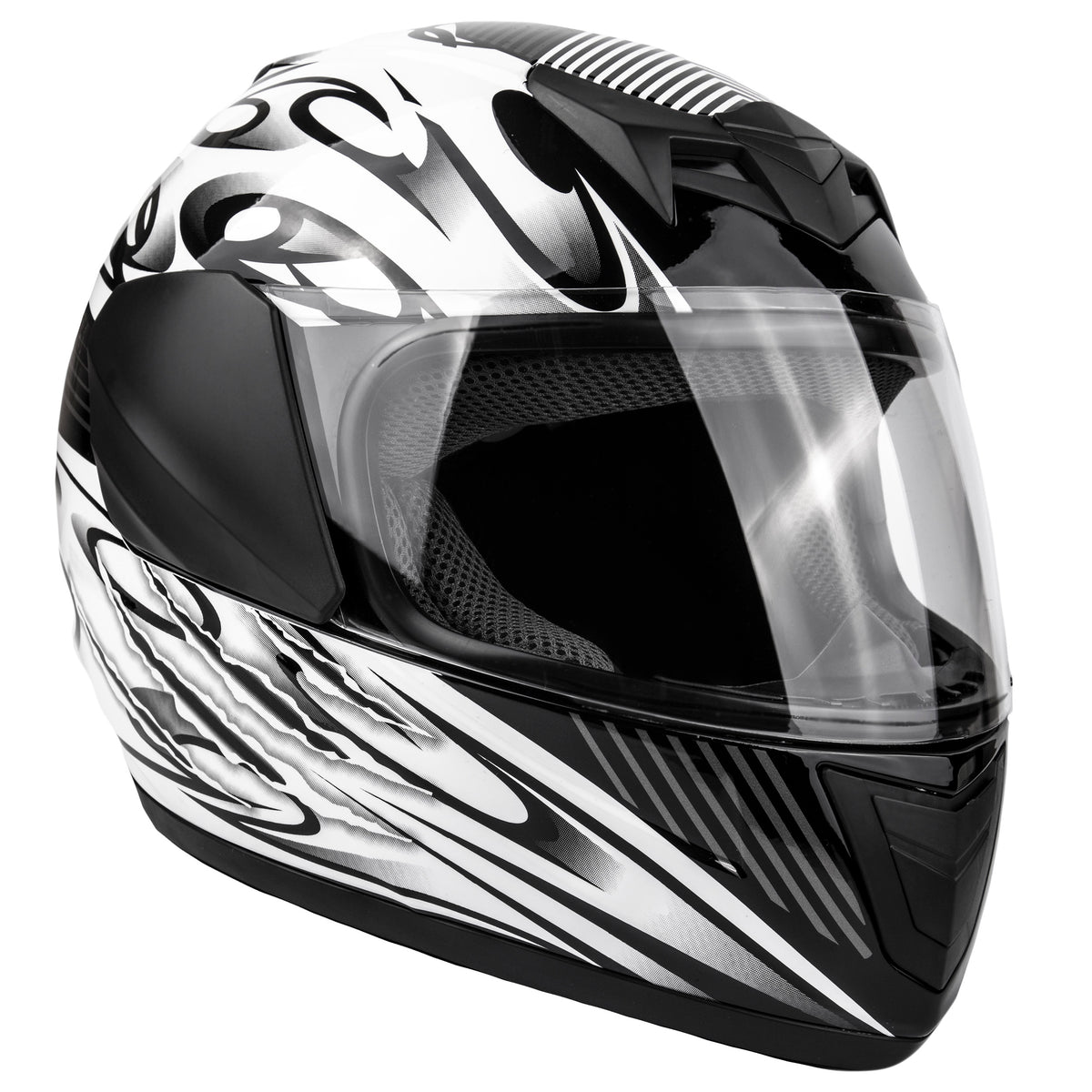Youth Kids Full Face Black Typhoon Motorcycle Helmet S