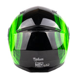 Green Adult Modular Flip up Snowmobile Helmet with dual lens Heated shield and drop down sun-glass