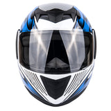 Motorcycle Combo - Youth Full Face Blue Helmet with Blue Gloves