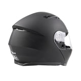 Matte Black Dual Visor Modular Flip up Adult Snowmobile Helmet - TH158