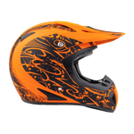 Adult Motocross Matte Orange and Black Helmet