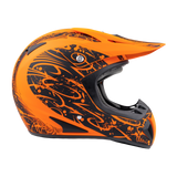 Adult Motocross Matte Orange and Black Helmet