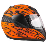 Youth Full Face Matte Orange Motorcycle Helmet