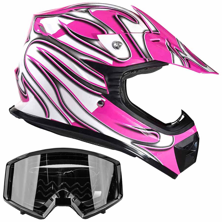 pink dirt bike goggles