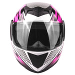 Motorcycle Combo - Youth Full Face Pink Helmet with Black Gloves
