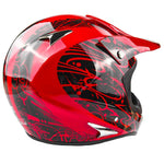 Adult Helmet Combo Red Splatter w/ Gloves and Goggles