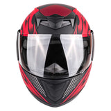 Motorcycle Combo - Youth Full Face Matte Red Helmet With Red Gloves