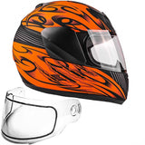 Matte Orange Double Pane Youth Snowmobile Helmet