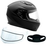 XS Adult Matte Black Full Face Snowmobile Helmet w/ Double Pane Shield