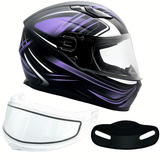 XS Adult Purple Full Face Snowmobile Helmet w/ Double Pane Shield