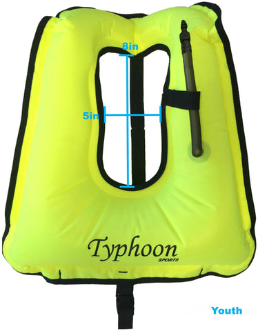 Clearance Snorkel Vest Youth Inflatable Snorkeling High Viz Yellow Kids Boy Girl