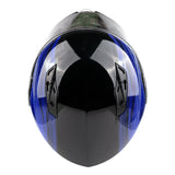Blue Adult Modular Flip up Snowmobile Helmet with dual lens Heated shield and drop down sun-glass