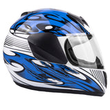 Blue Youth Full Face Motorcycle Helmet (SMALL) - FACTORY SECOND