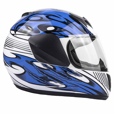 Blue Youth Full Face Motorcycle Helmet LARGE / FACTORY SECOND