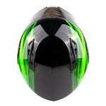 Green Dual Visor Modular Flip up Adult Snowmobile Helmet - TH158
