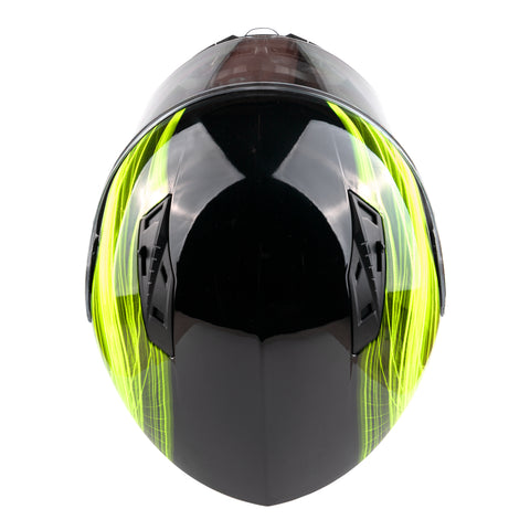 add hi viz to motorcycle helmet Hi-Viz Swirl Dual Visor Adult Modular Motorcycle Typhoon Helmet – Typhoon Helmets