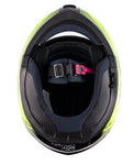 Hi-Viz Yellow Adult Modular Helmet with drop down sun-glass