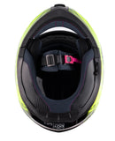 Hi-Viz Yellow Adult Modular Helmet with drop down sun-glass