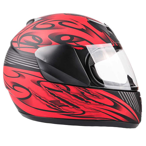 Red Youth Full Face Motorcycle Helmet (Medium) - FACTORY SECOND