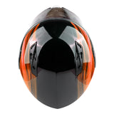 Orange Dual Visor Modular Flip up Adult Snowmobile Helmet - TH158