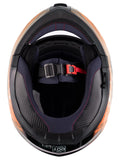 Orange Adult Modular Helmet with drop down sun-glass