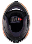 Orange Dual Visor Modular Flip up Adult Snowmobile Helmet - TH158