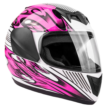 Pink XL Youth Full Face Motorcycle Helmet - FACTORY SECOND