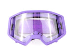Matte Black Helmet, Purple Gloves, Goggles & Adult Chest Protector