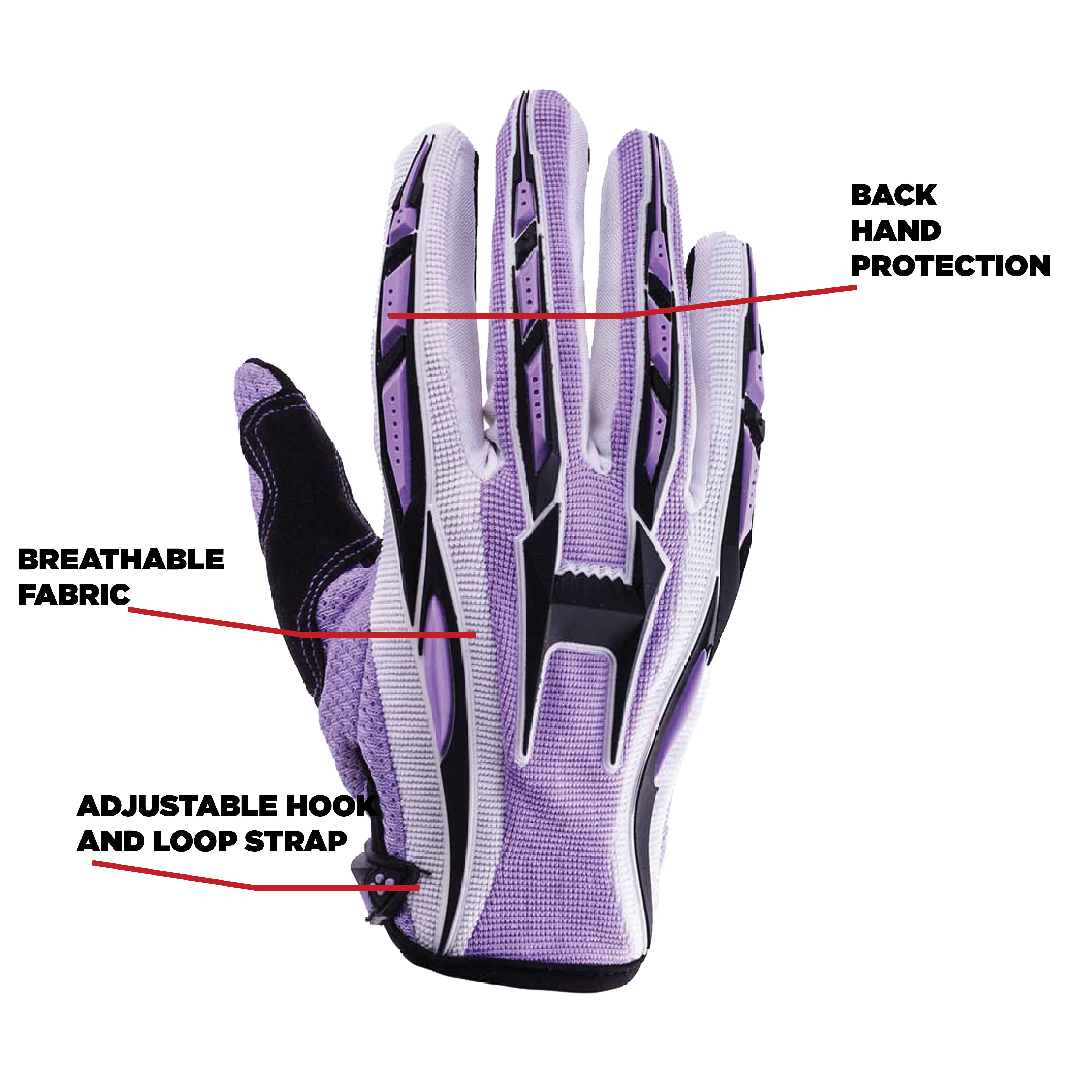 Adult Off Road Motocross ATV Gloves Purple from Typhoon Helmets