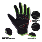 Youth Set Motocross Gloves and Goggles Green